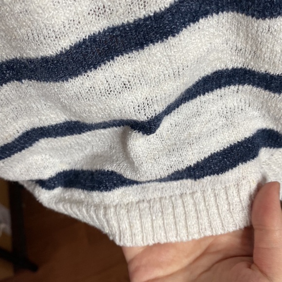 J Crew factory linen blend striped elbow length light sweater size S - Picture 8 of 12